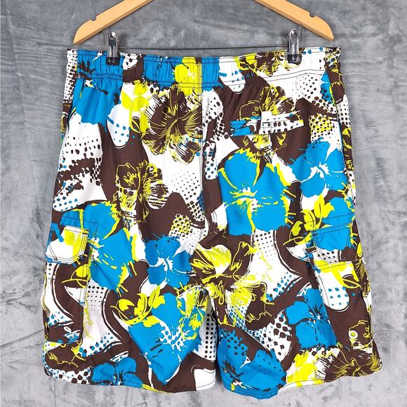Ocean Pacific Board Shorts Large Swim Surf Beach Vacation Resort Floral Hawaiian - Picture 6 of 6